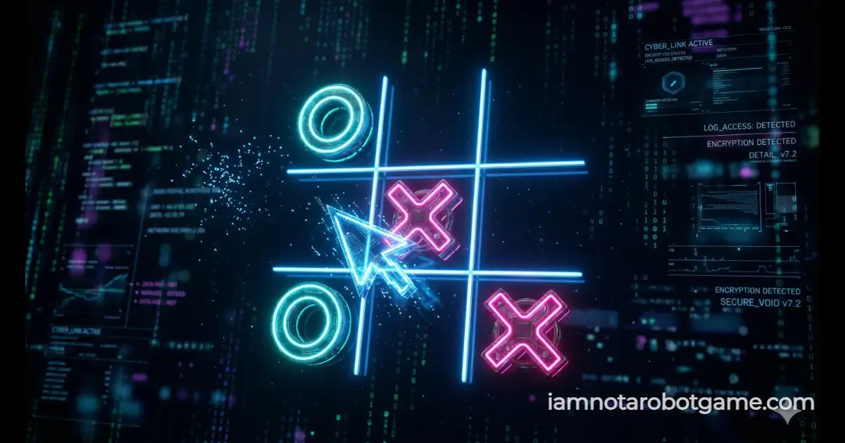 Level 6 XOXO Minimax Tic-Tac-Toe AI Solution in the I'm Not a Robot Game