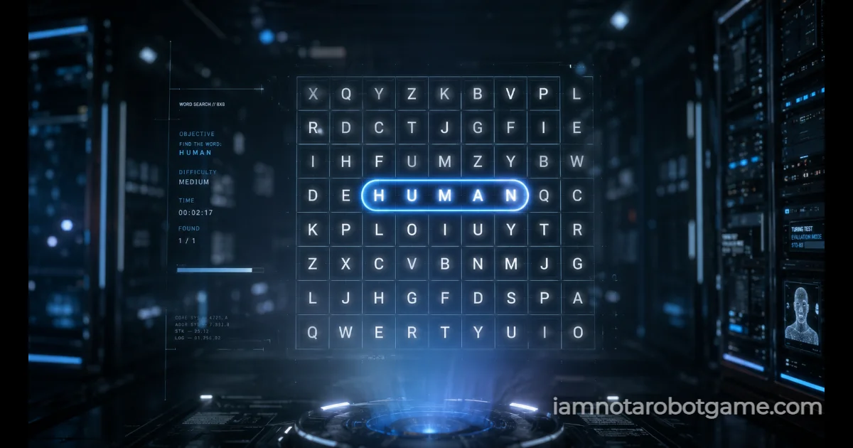 Level 7 Word Search Solution Matrix in the I'm Not a Robot Game